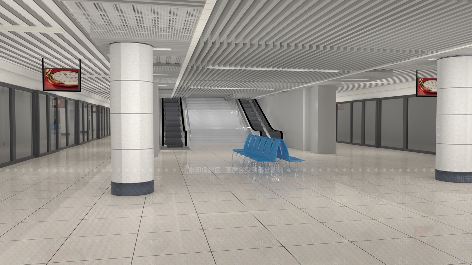 地铁站装修3D模型下载【ID:1142824040】