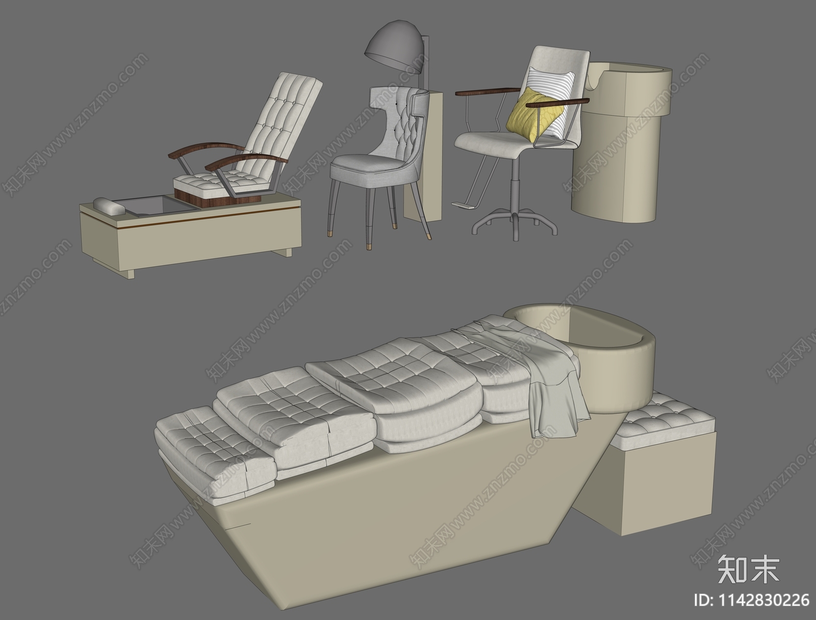 现代spa椅子SU模型下载【ID:1142830226】