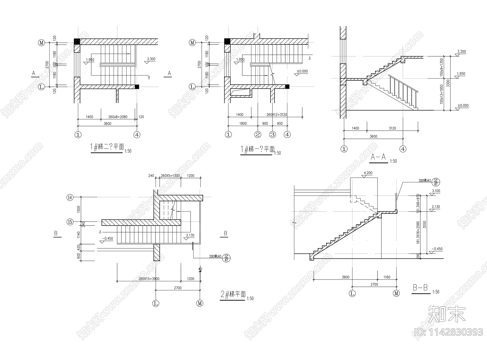 两层独立豪华别墅建筑cad施工图下载【ID:1142830393】