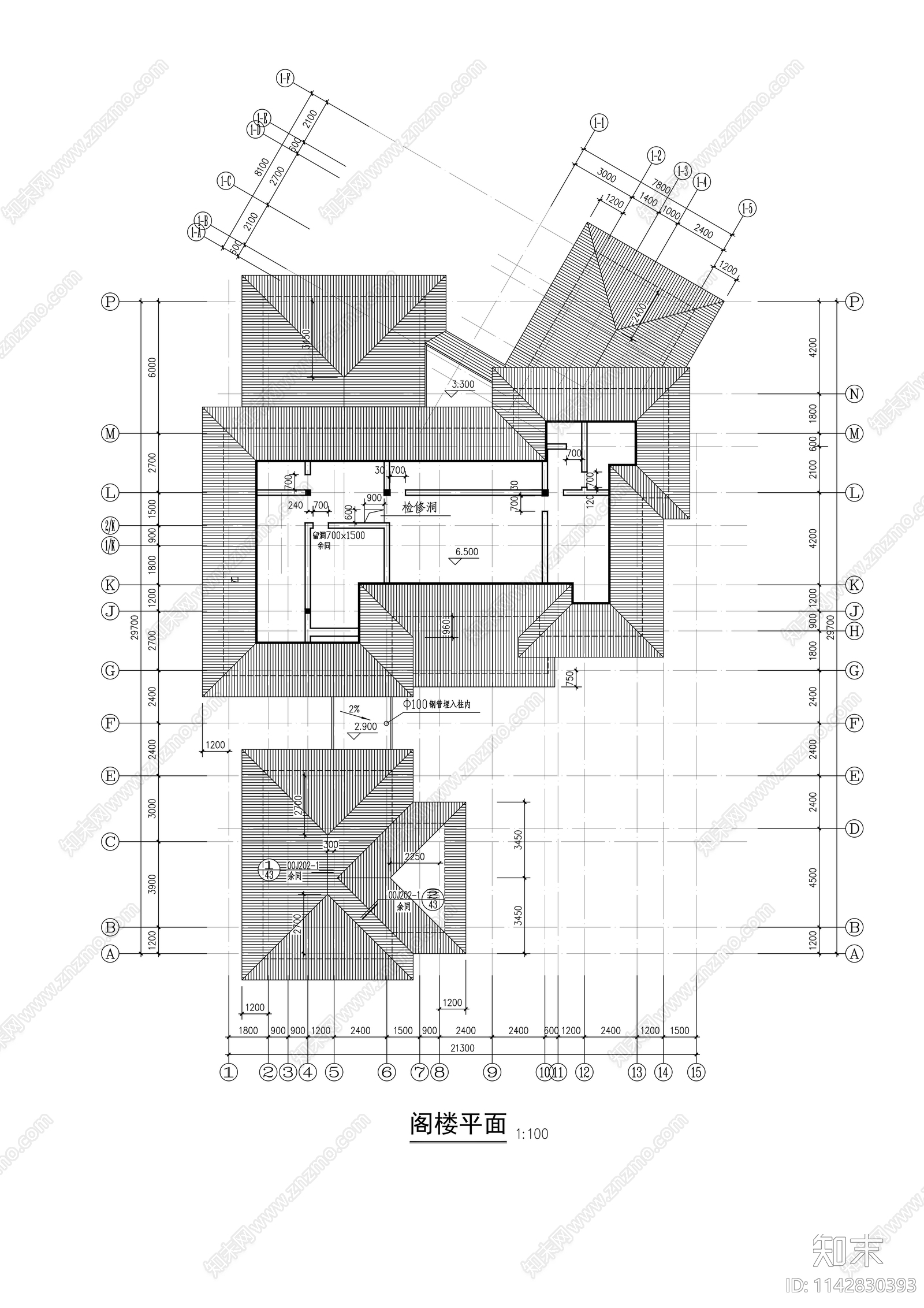 两层独立豪华别墅建筑cad施工图下载【ID:1142830393】