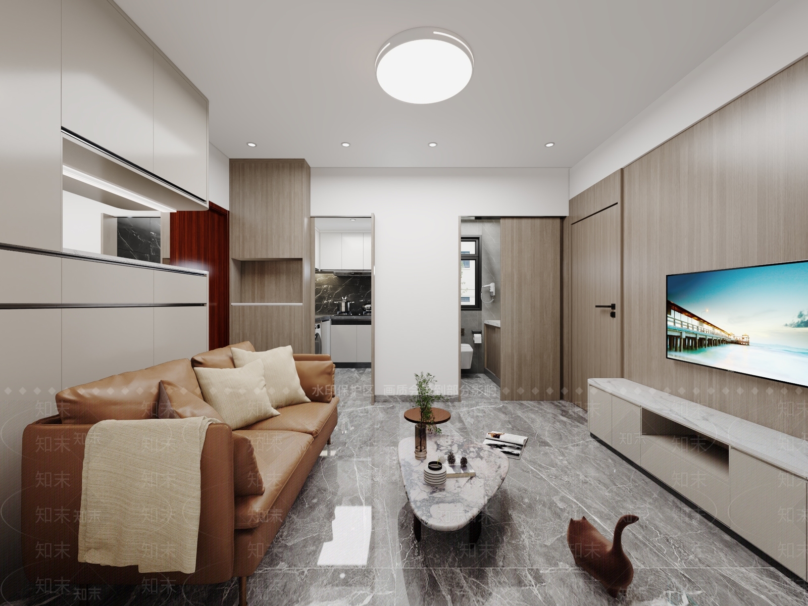 现代简约单身公寓3D模型下载【ID:1142830975】