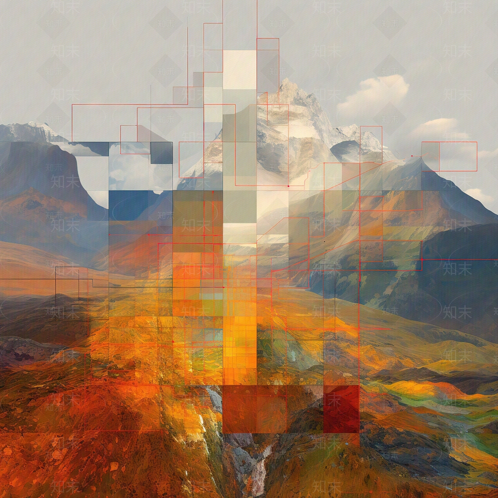 插画风建筑风景装饰画贴图下载【ID:1142831876】