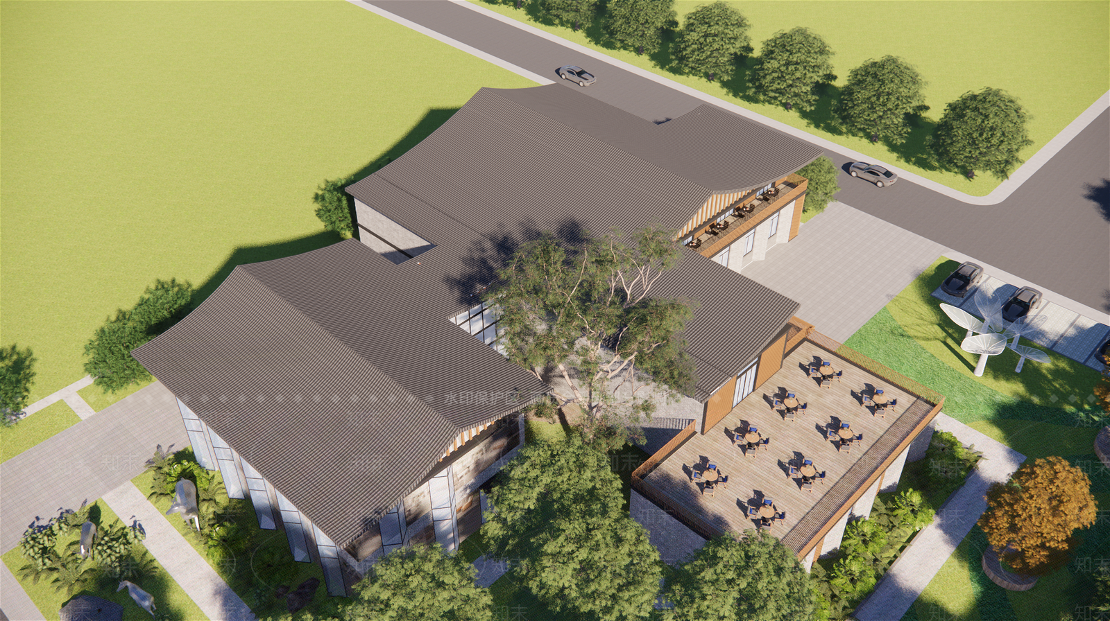 现代校史馆建筑SU模型下载【ID:1142835465】
