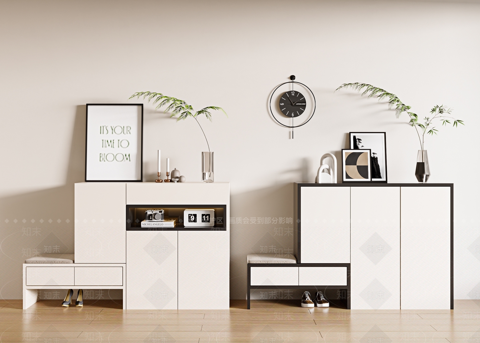 现代鞋柜3d模型3D模型下载【ID:1142837154】