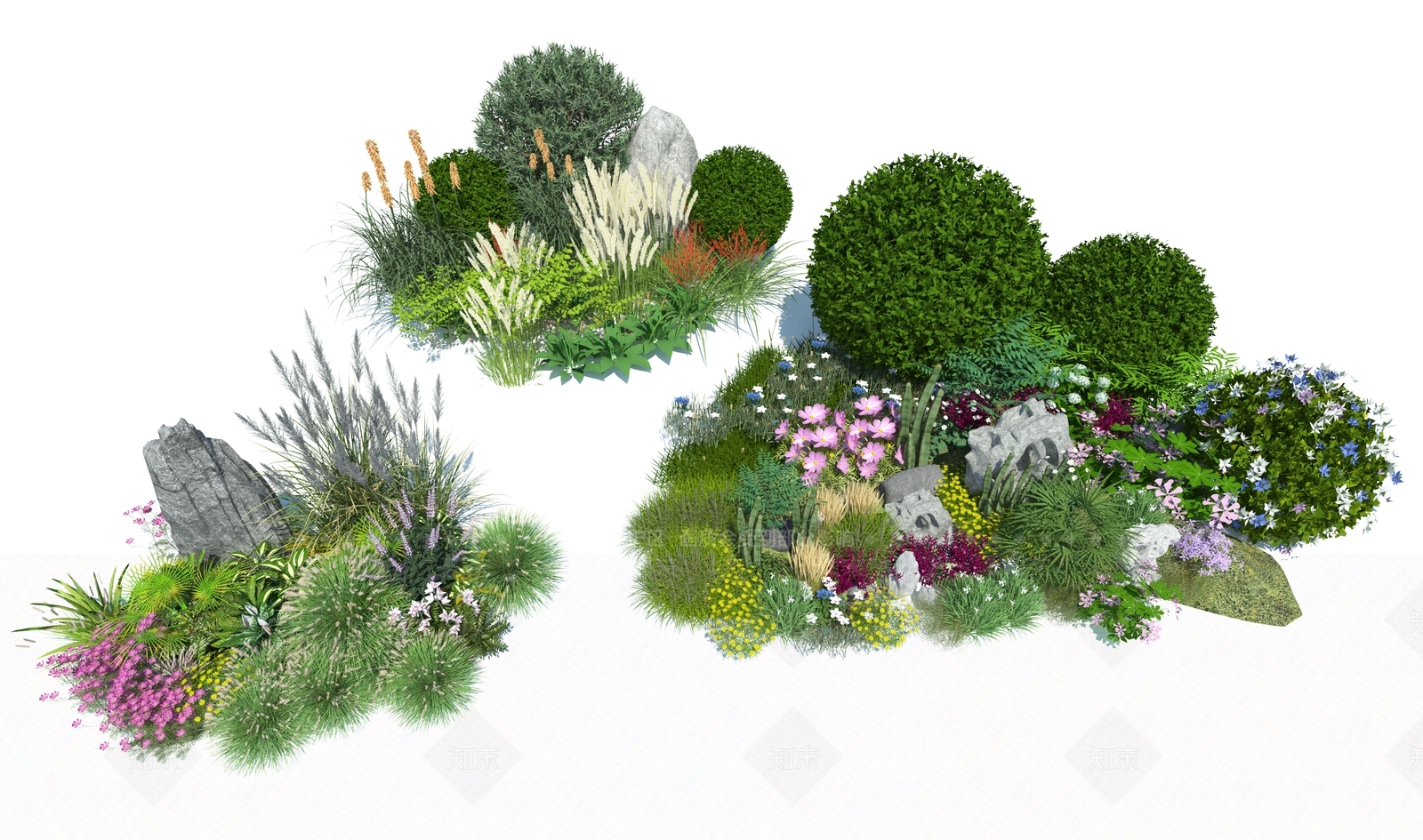 灌木花草植物组合SU模型下载【ID:1142851820】