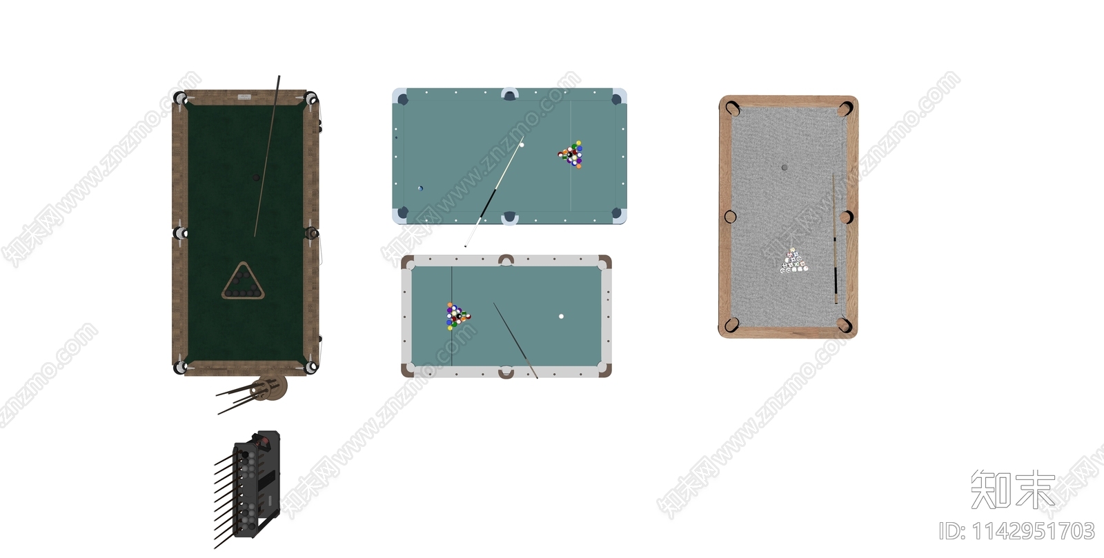 台球桌组合SU模型下载【ID:1142951703】
