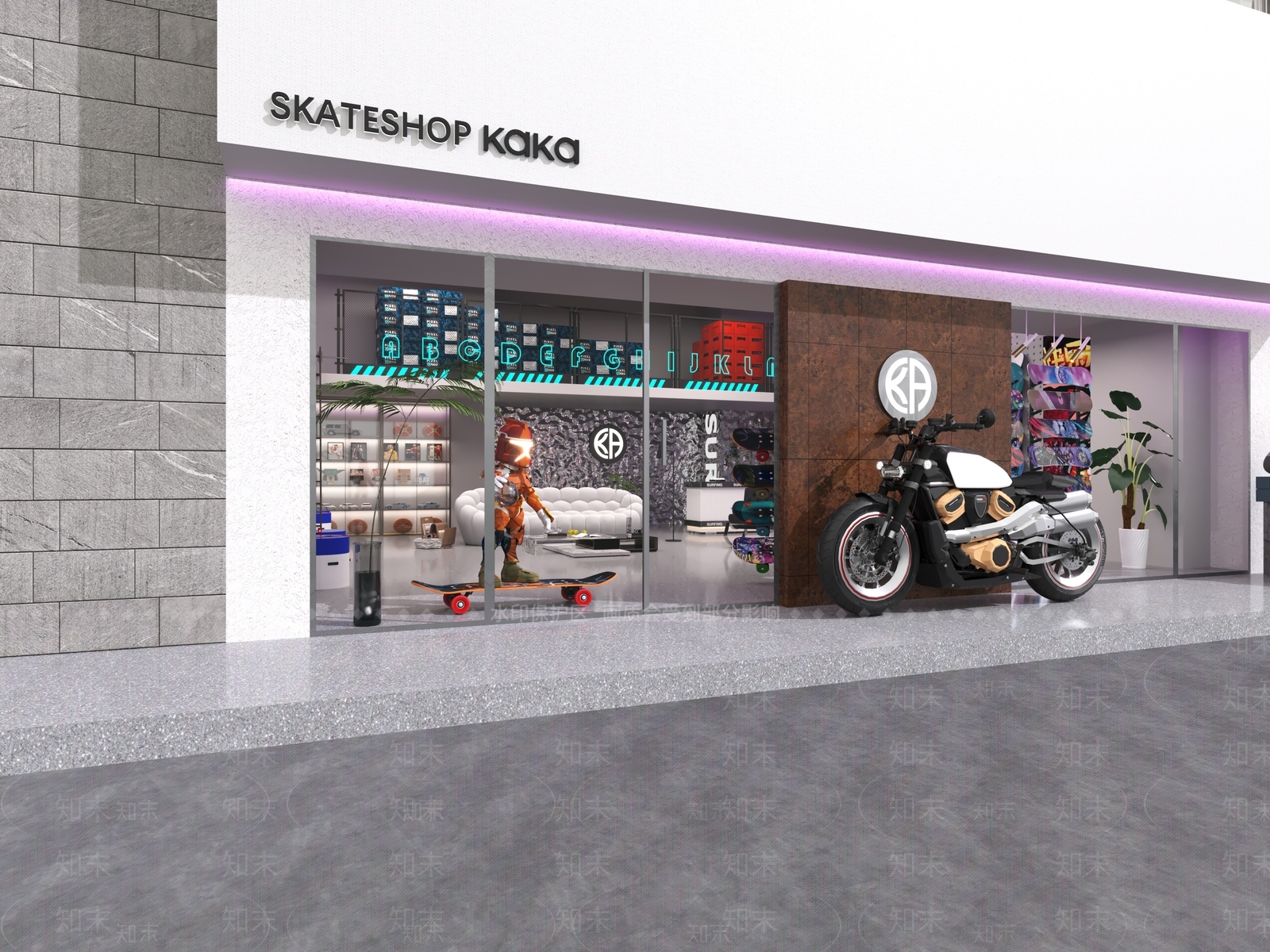 现代滑板店玩具礼品店3D模型下载【ID:1142853443】