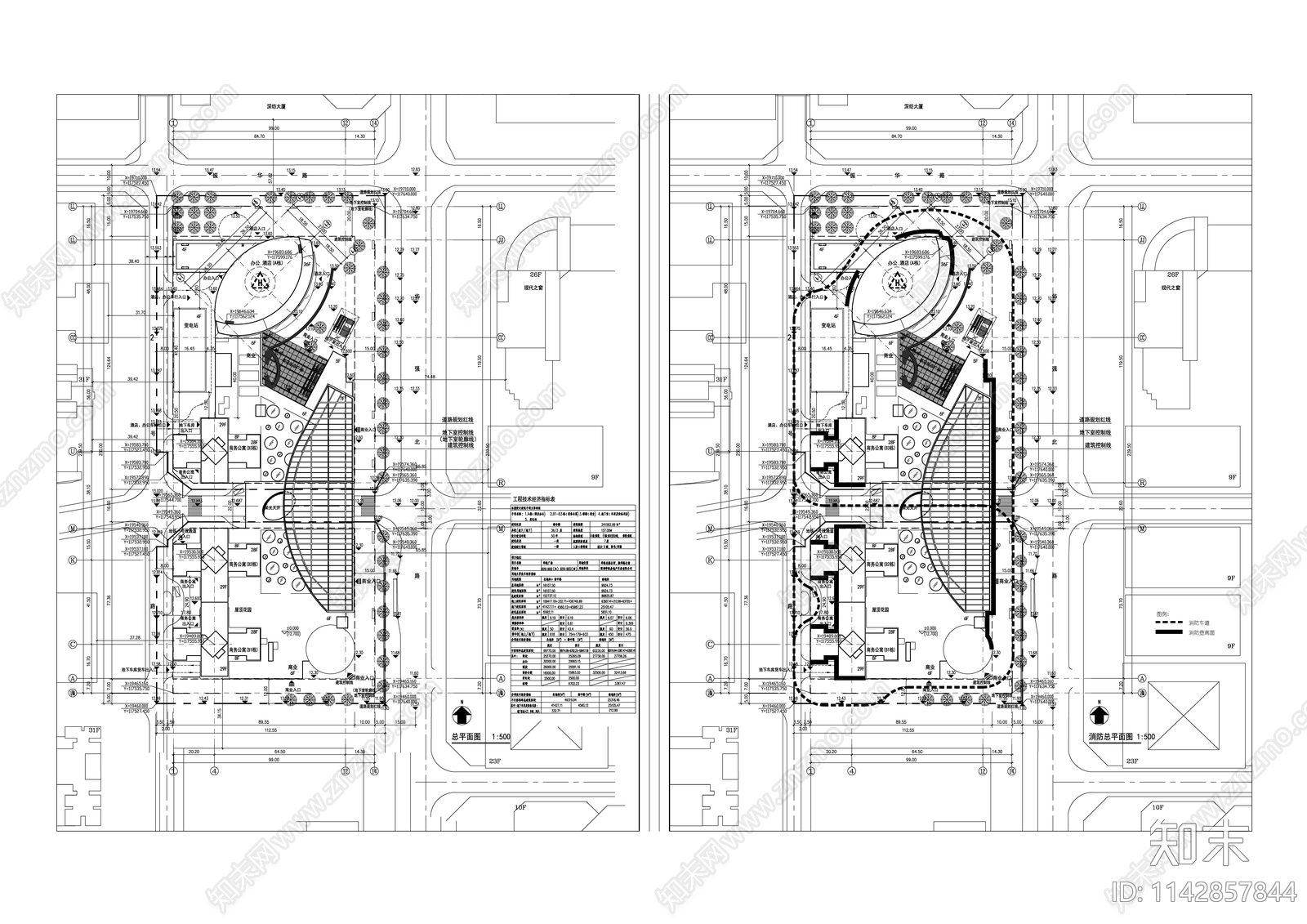 华强广场商业综合体建筑cad施工图下载【ID:1142857844】