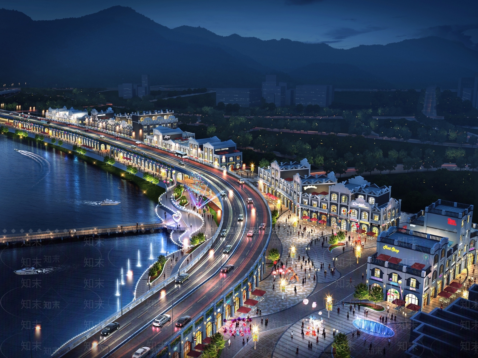 民国风建筑商业街3D模型下载【ID:1142871302】