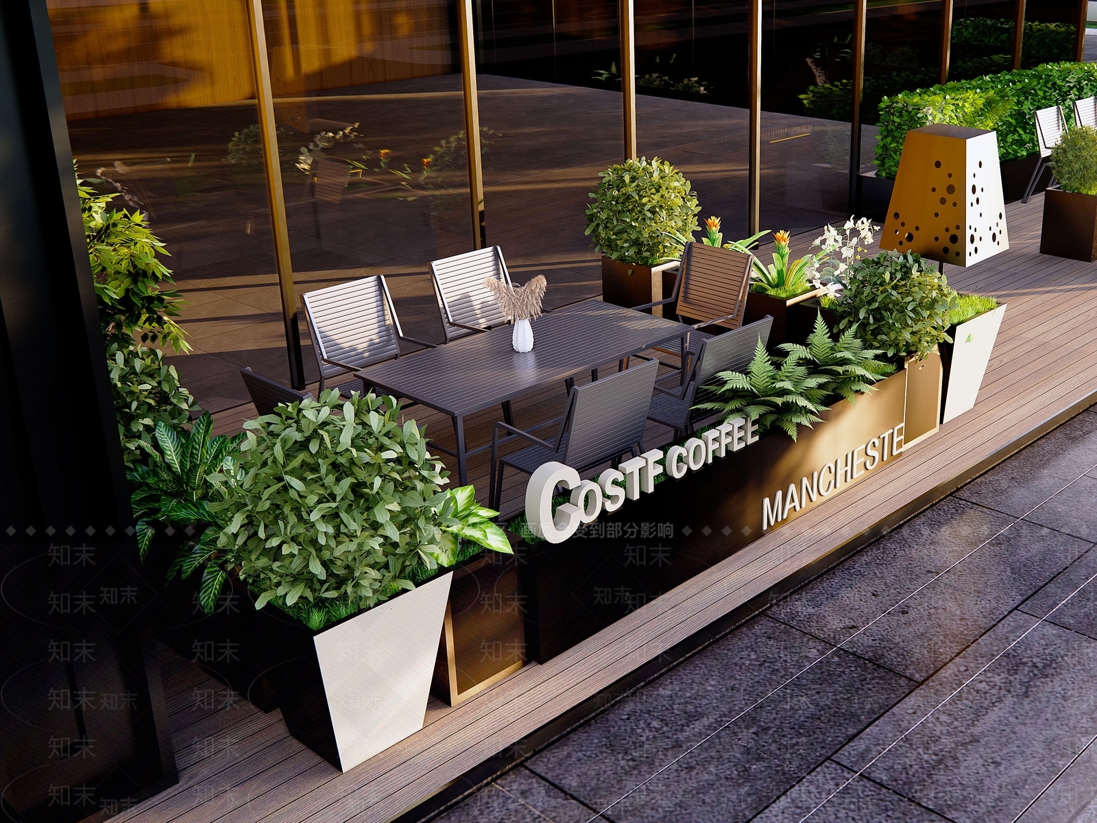 现代商业街外摆SU模型下载【ID:1142874663】