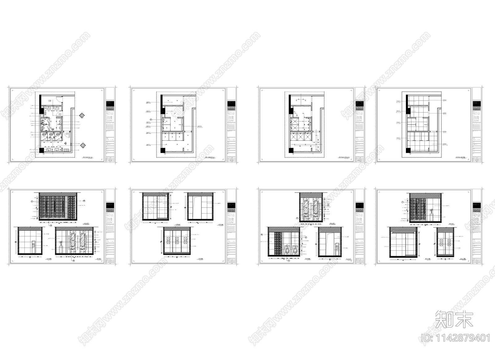 公共卫生间室内装修cad施工图下载【ID:1142879401】