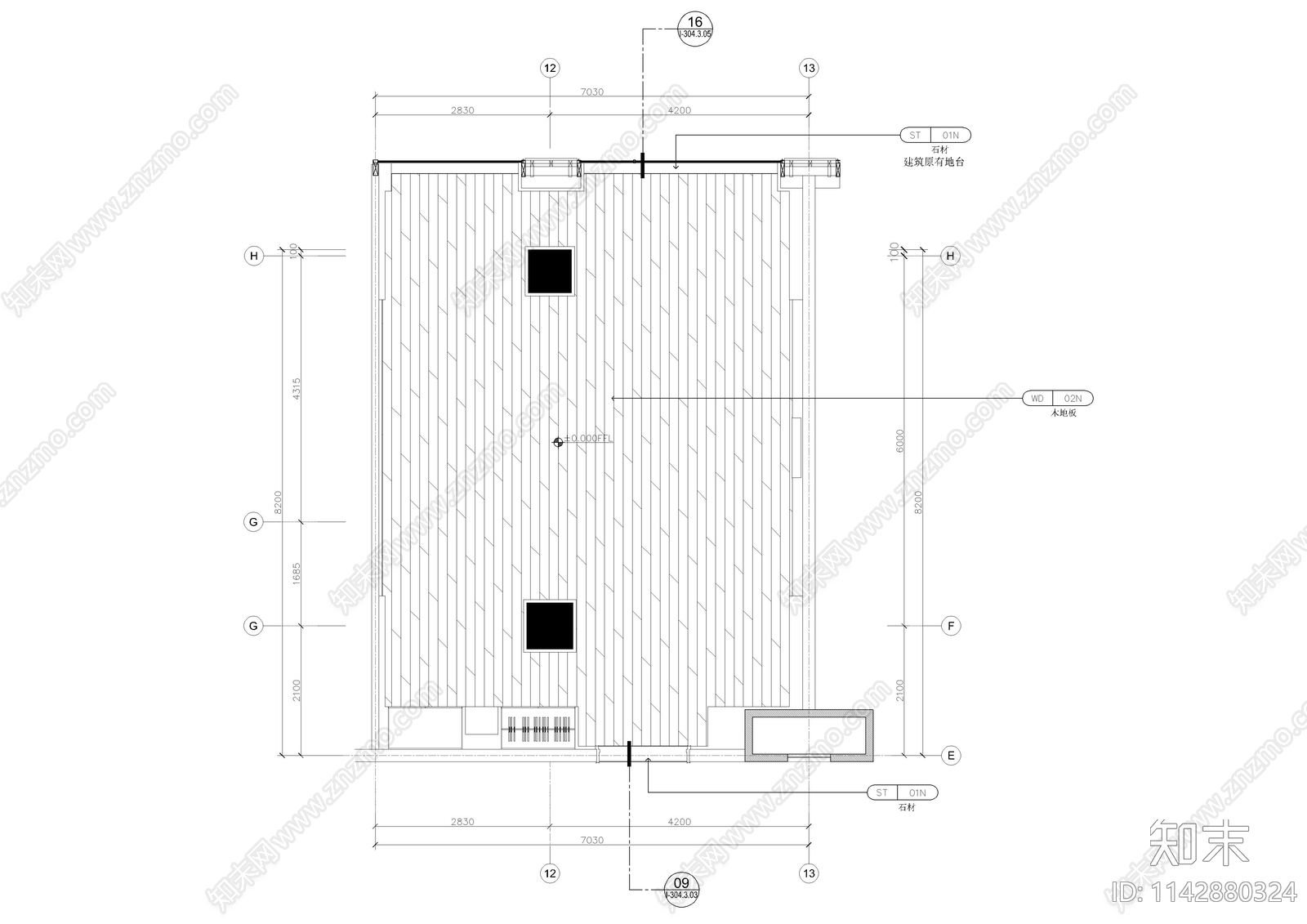 小会议室室内装修cad施工图下载【ID:1142880324】