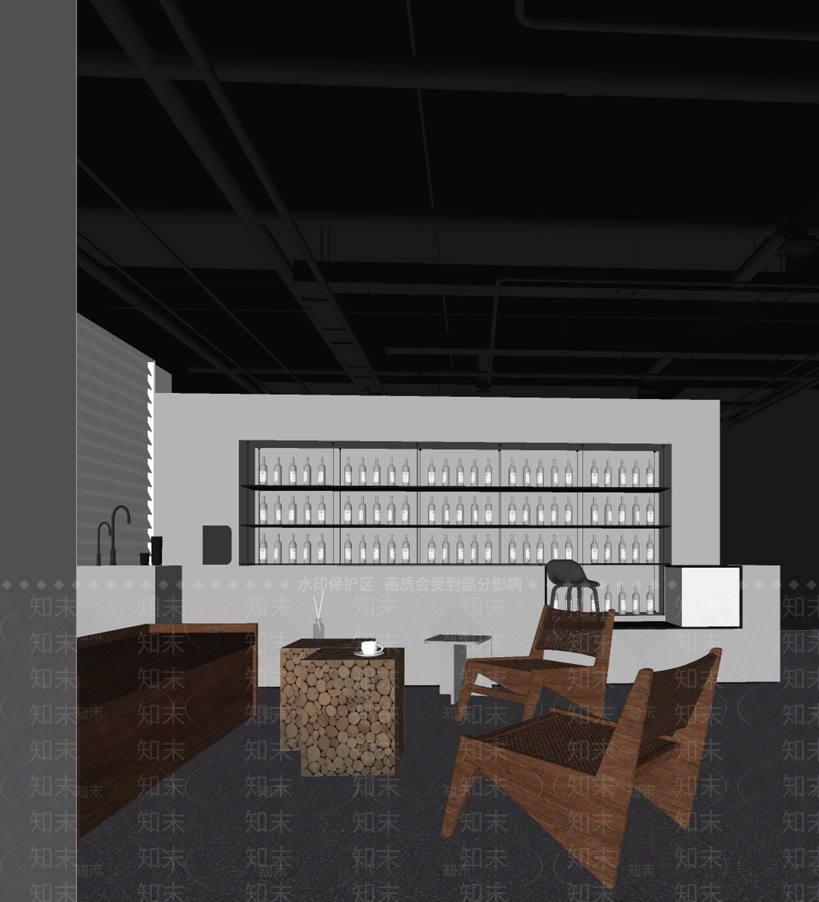 现代简约休息区SU模型下载【ID:1142881099】