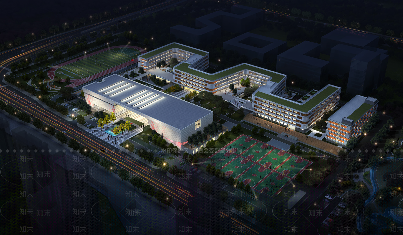 现代学校SU模型下载【ID:1142881644】