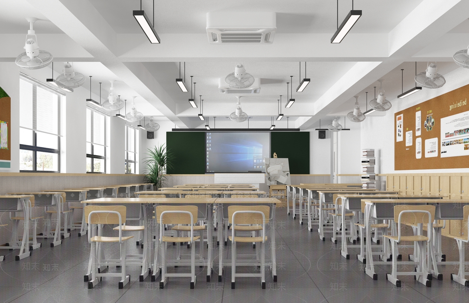 现代学校教室SU模型下载【ID:1142883432】