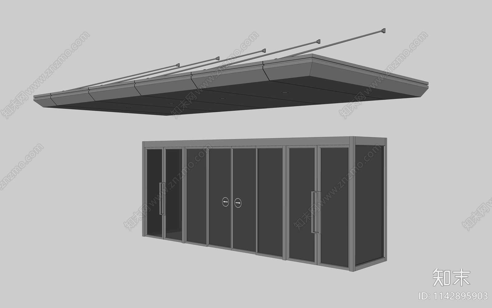 现代建筑遮阳棚SU模型下载【ID:1142895903】