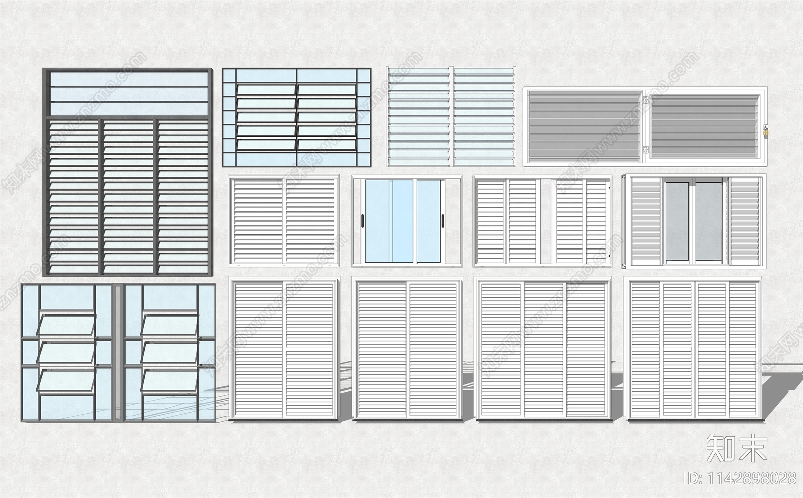 现代百叶窗SU模型下载【ID:1142898028】