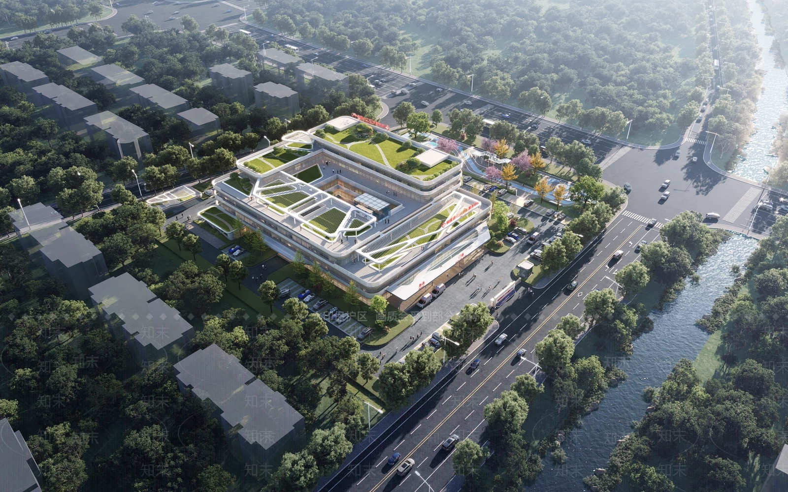 现代医疗建筑SU模型下载【ID:1142966314】