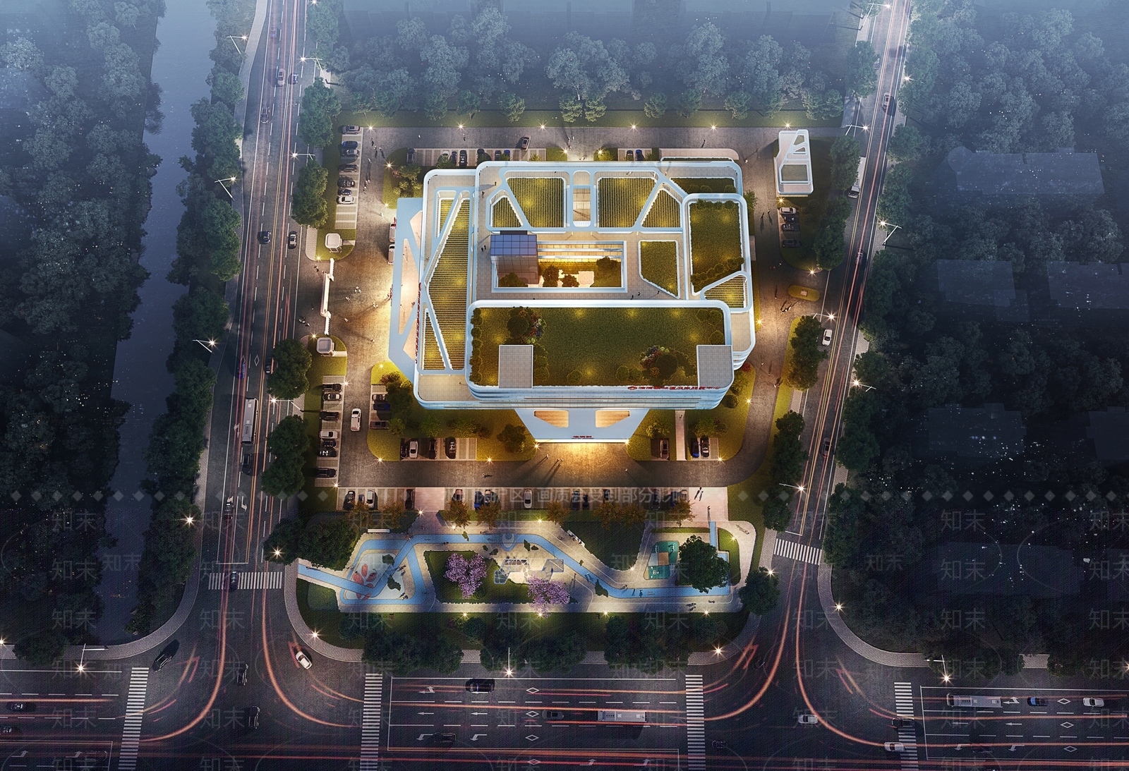 现代医疗建筑SU模型下载【ID:1142966314】