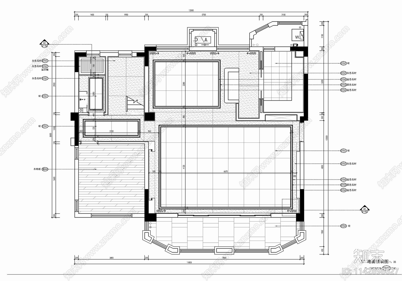 三层小别墅室内装修cad施工图下载【ID:1142898627】