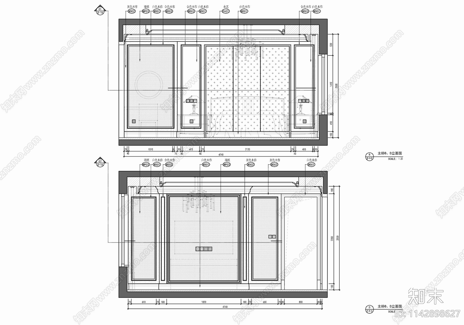 三层小别墅室内装修cad施工图下载【ID:1142898627】