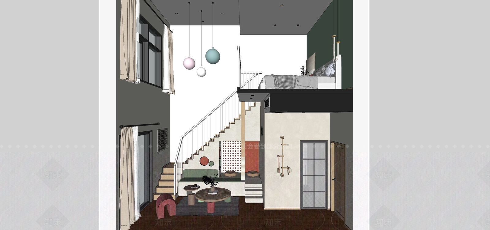 现代酒店客房SU模型下载【ID:1216048639】