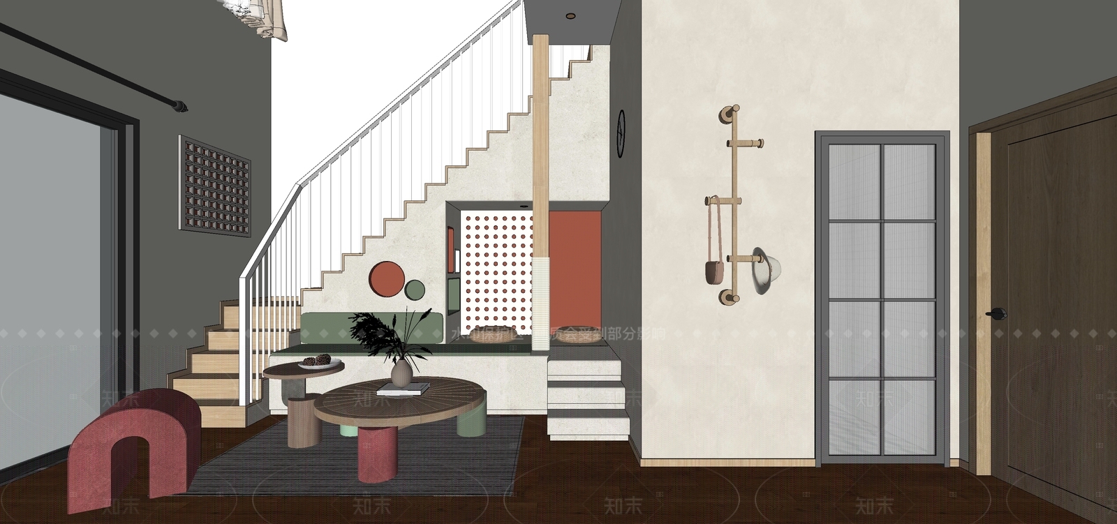 现代亲子LOFT客房SU模型下载【ID:1142899214】