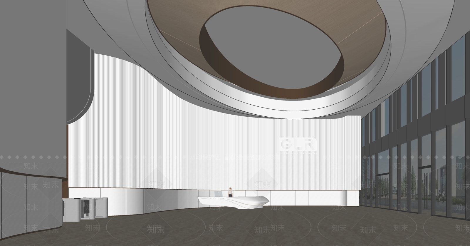 现代公司大堂SU模型下载【ID:1142907532】
