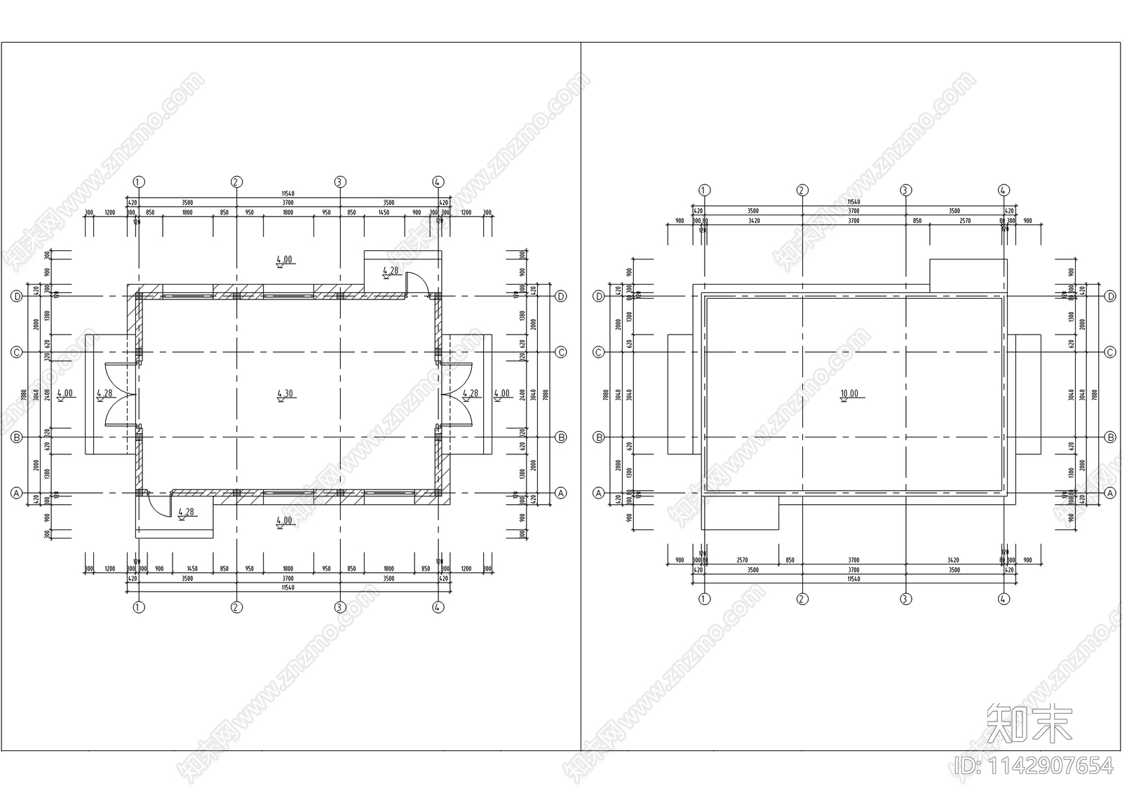 现代仓库建筑cad施工图下载【ID:1142907654】