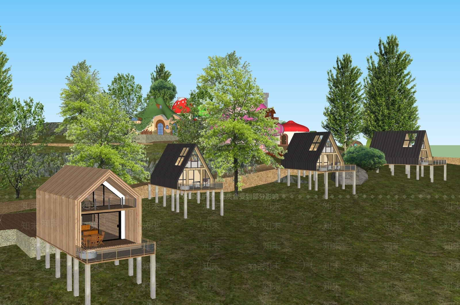 现代霍比特小屋SU模型下载【ID:1142908427】