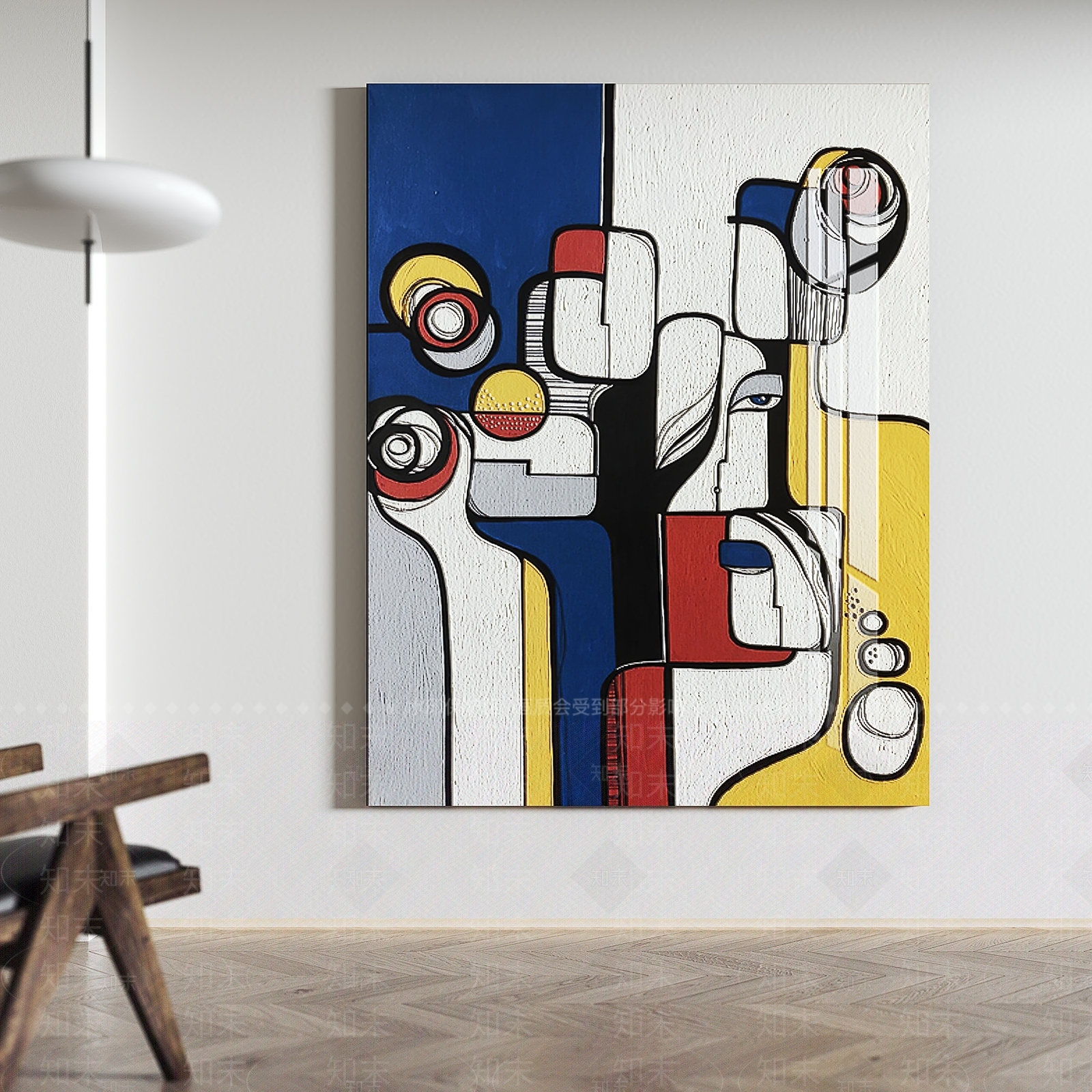 现代抽象装饰画3D模型下载【ID:1142908869】