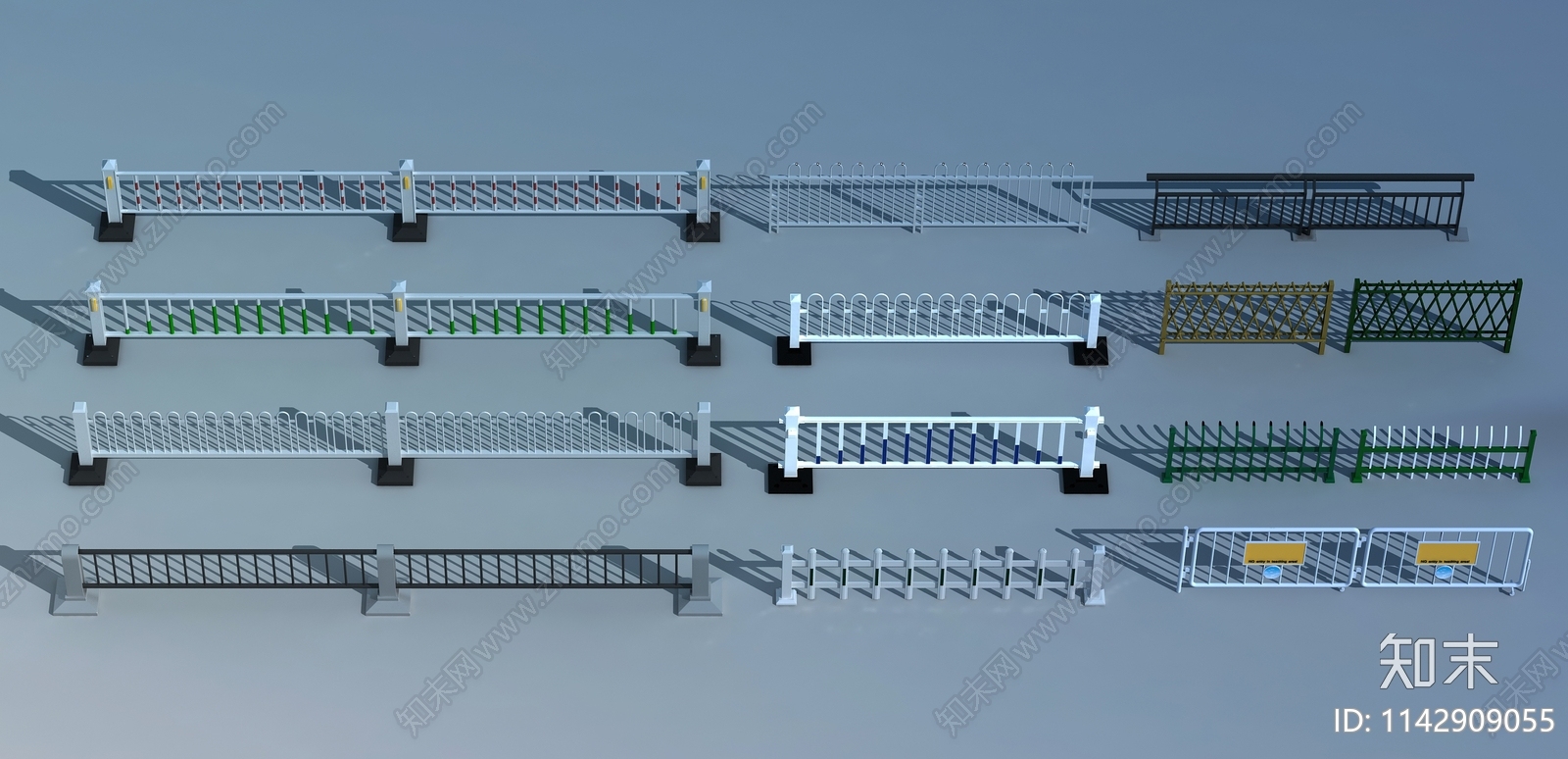 现代道路护栏3D模型下载【ID:1142909055】