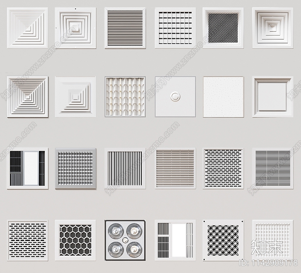 现代空调风口SU模型下载【ID:1142909178】
