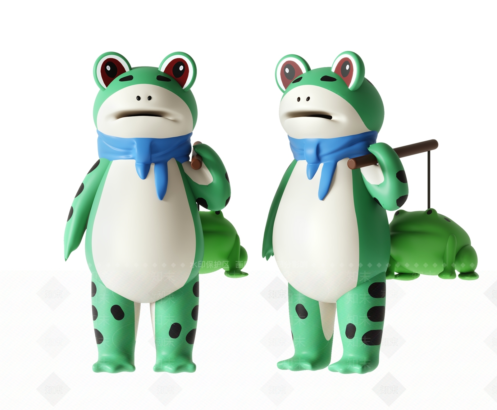 现代卖崽蛙手办玩具3D模型下载【ID:1142912800】