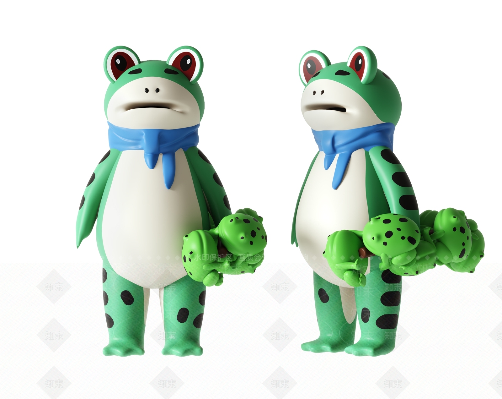 现代卖崽蛙手办玩具3D模型下载【ID:1142912863】