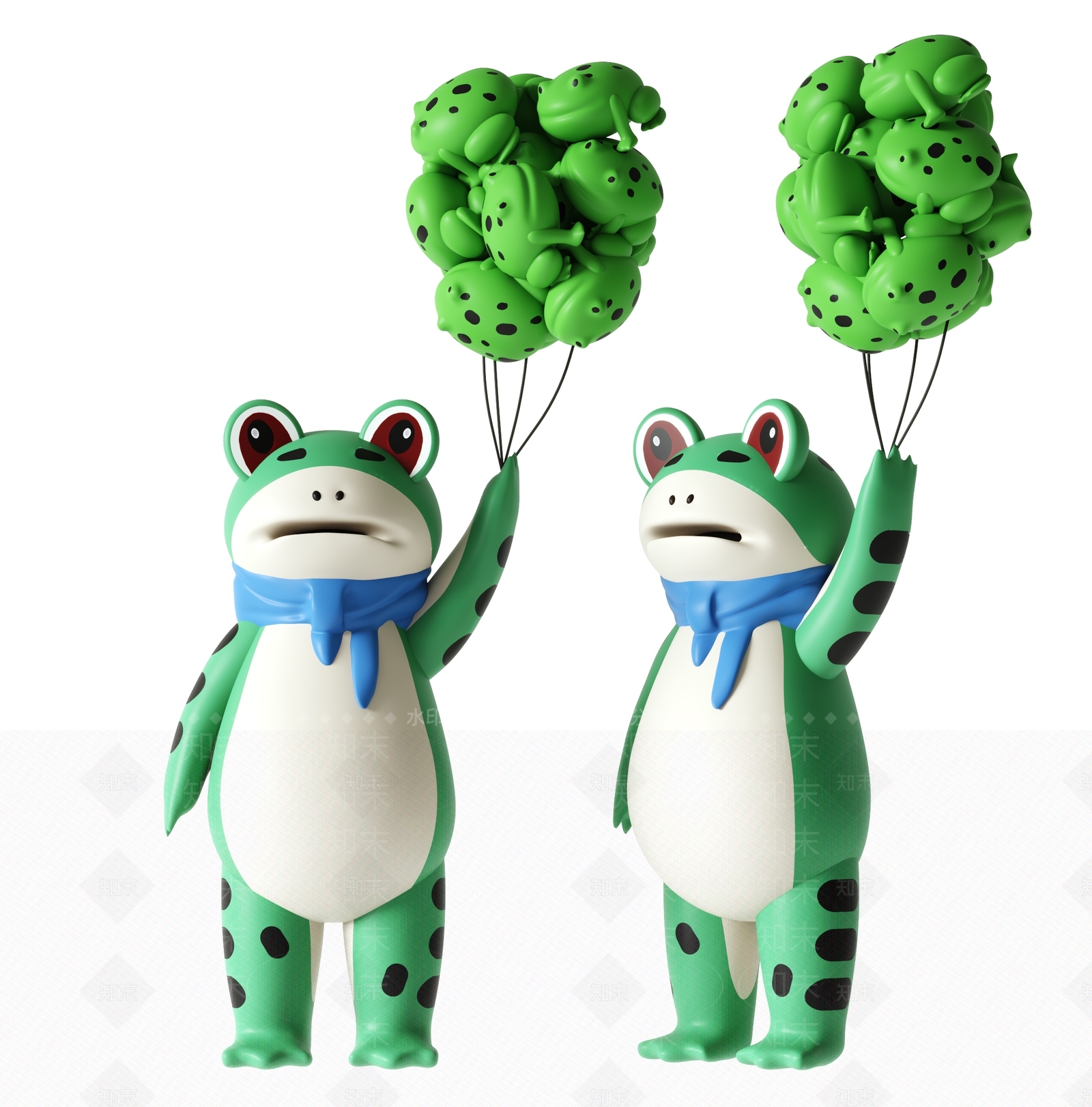 现代卖崽蛙手办玩具3D模型下载【ID:1142912878】