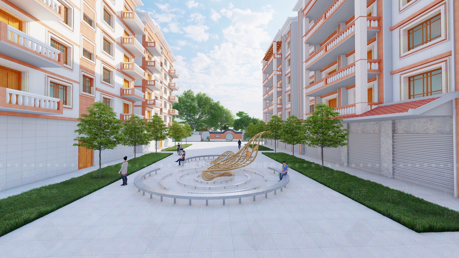 现代小区建筑SU模型下载【ID:1142913779】