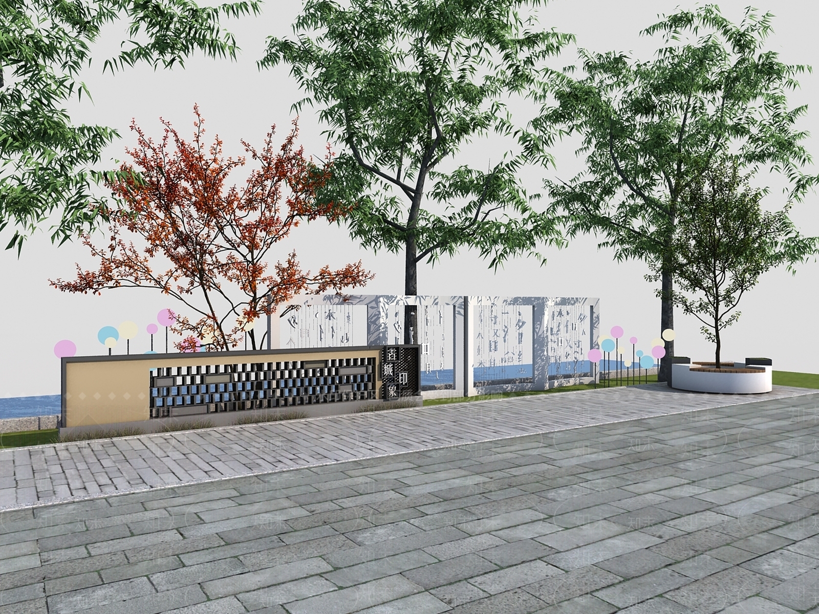 现代公园园路SU模型下载【ID:1142914373】