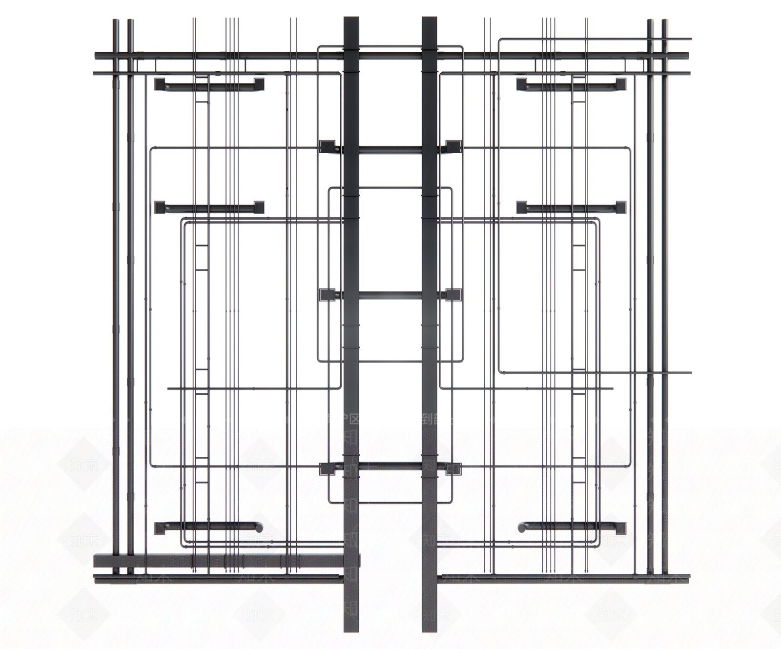 工业天花板管道SU模型下载【ID:1142914505】