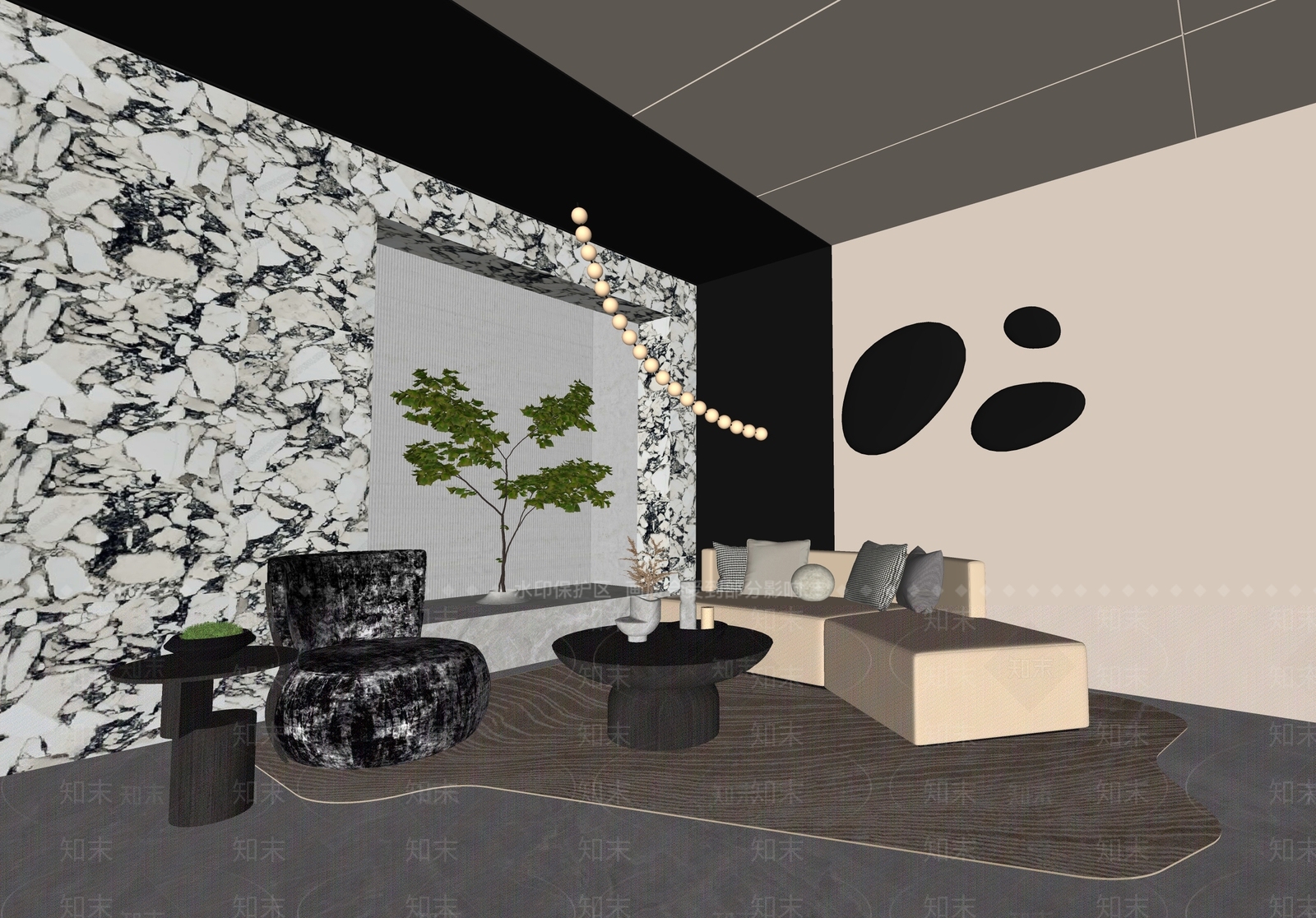 现代休息区SU模型下载【ID:1143306130】