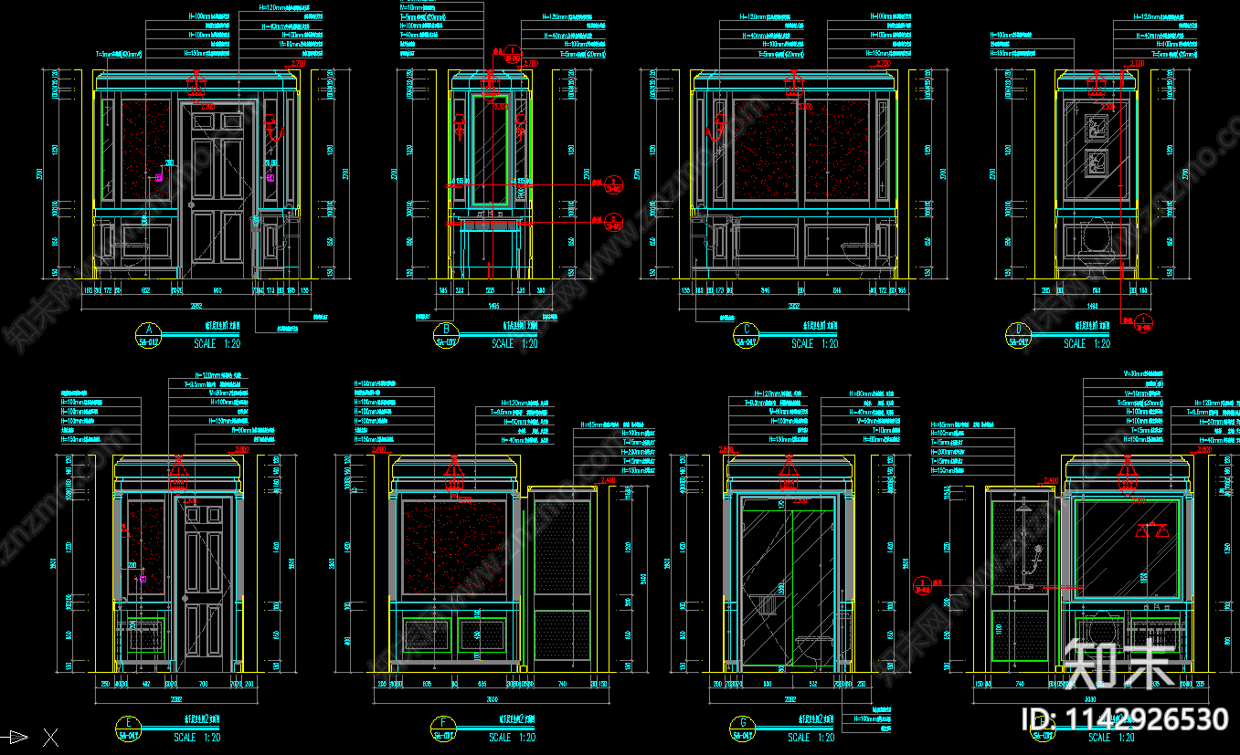 卫生间洗手台洗手盆剖面图施工图下载【ID:1142926530】