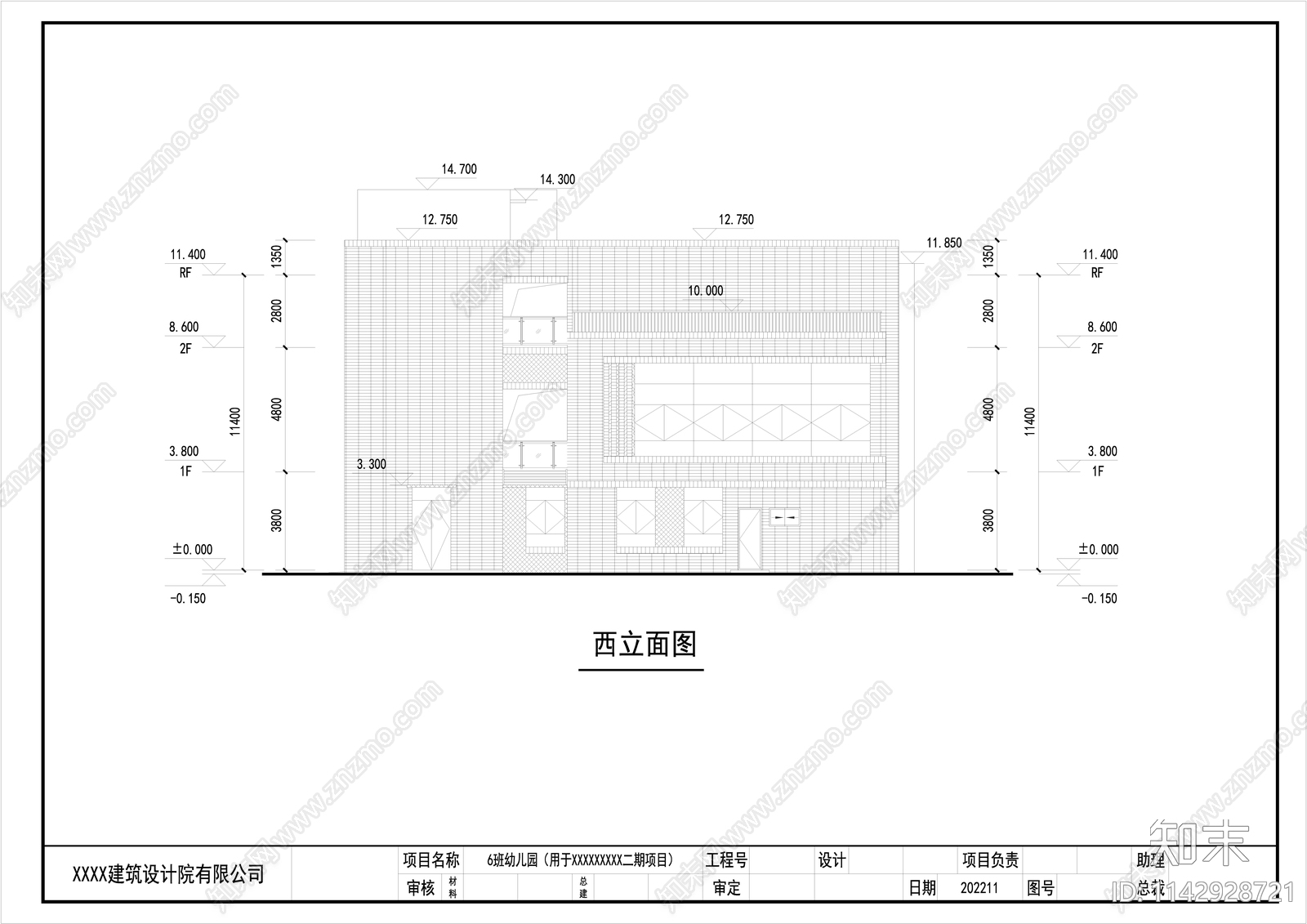 幼儿园建筑cad施工图下载【ID:1142928721】