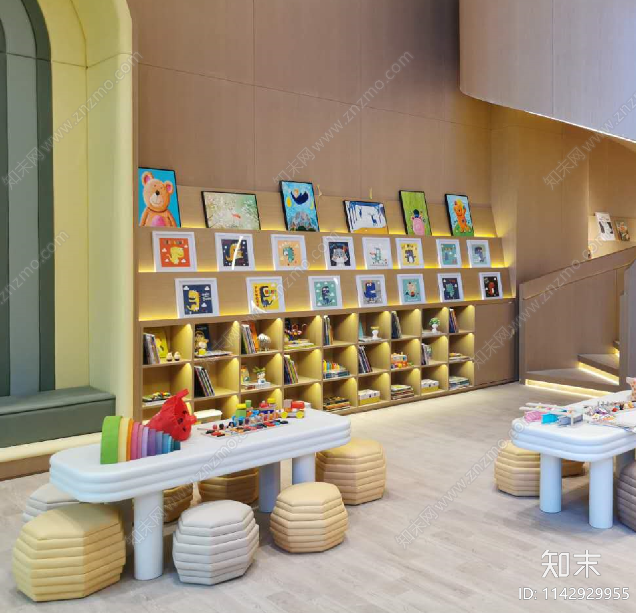 儿童创意书柜节点大样施工图下载【ID:1142929955】