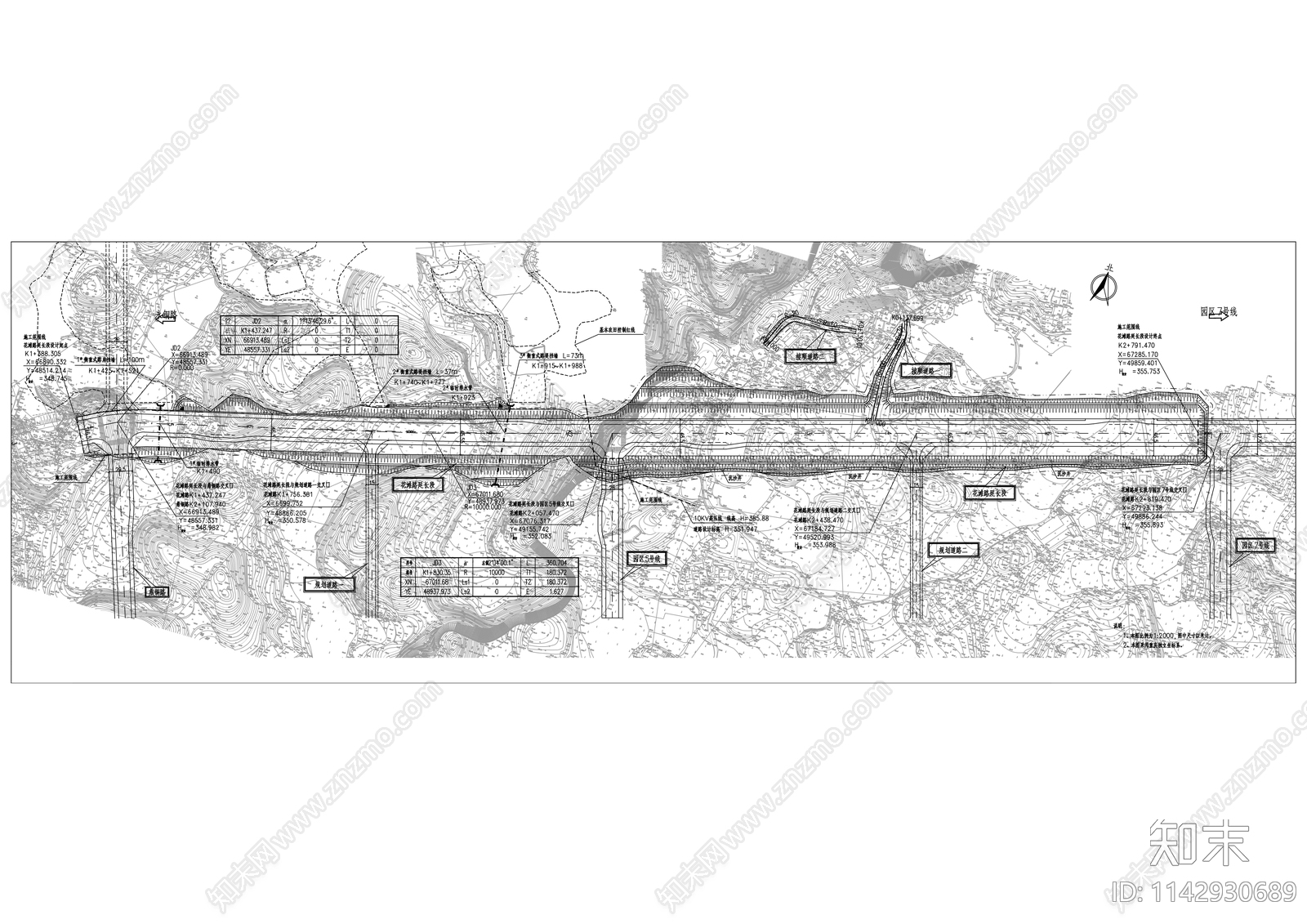 花滩路延长段cad施工图下载【ID:1142930689】