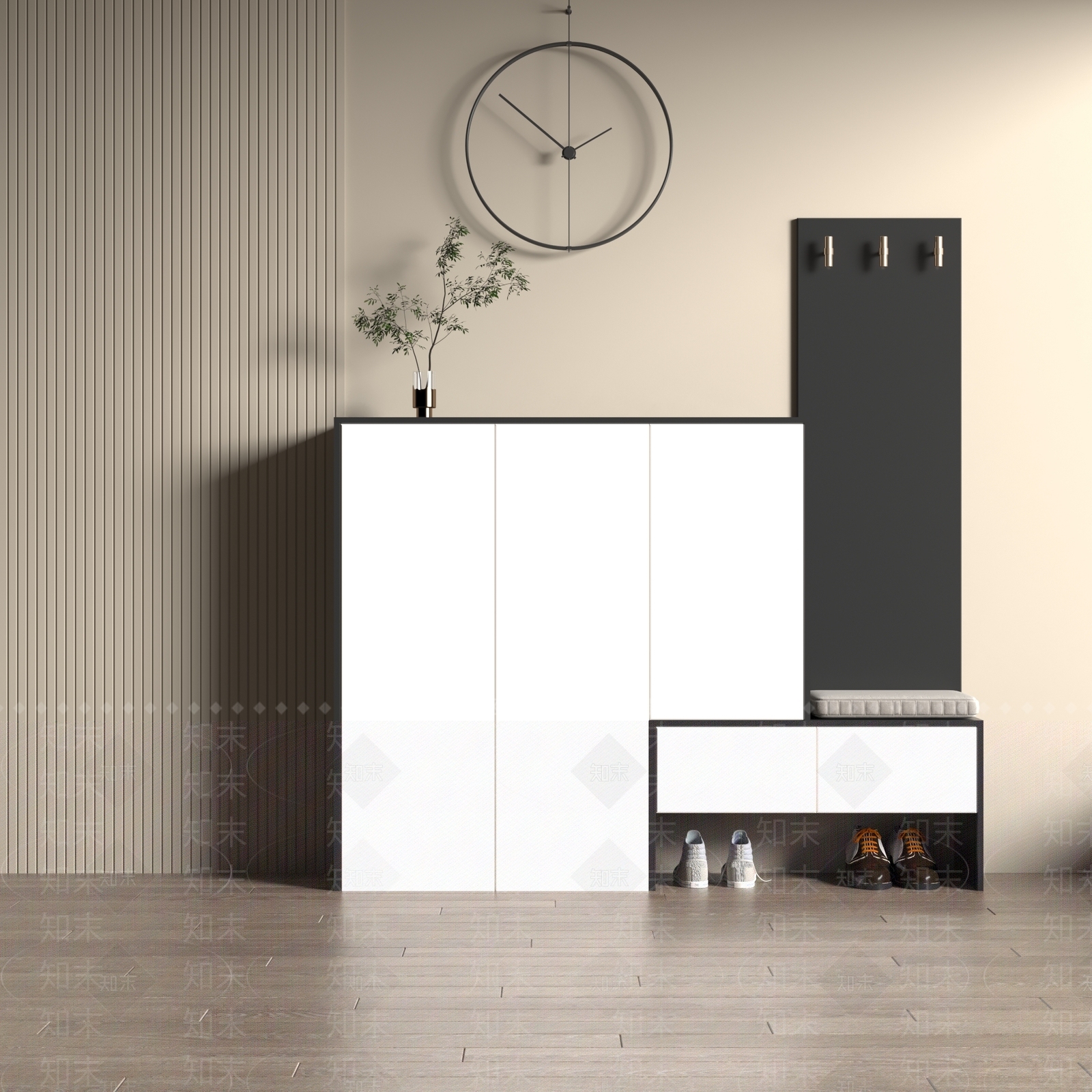 现代鞋柜3D模型3D模型下载【ID:1142932947】