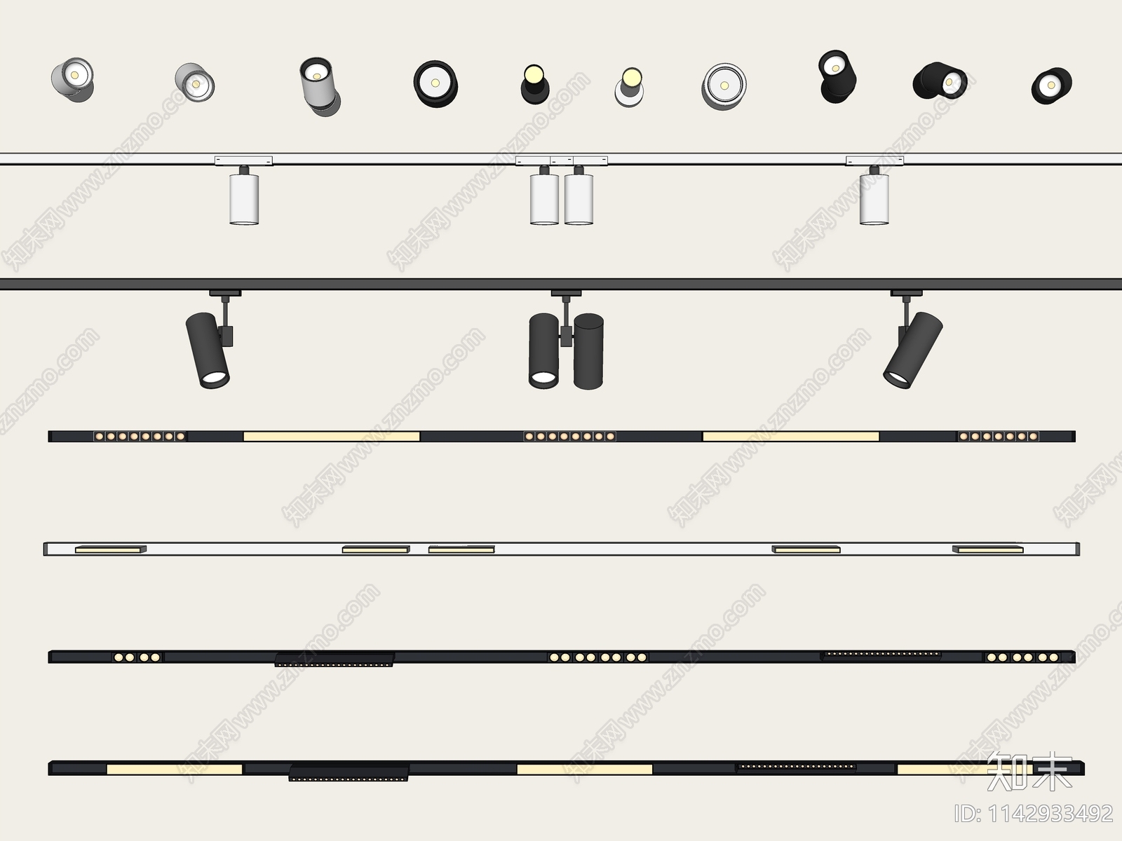 现代轨道灯SU模型下载【ID:1142933492】
