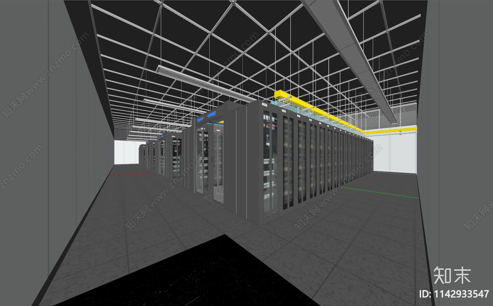 大型服务器机房SU模型下载【ID:1142933547】