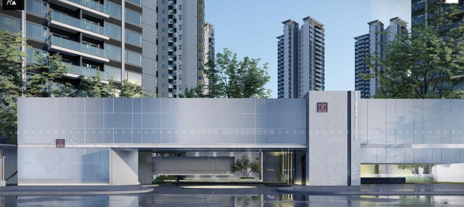 现代示范区景观门头SU模型下载【ID:1142941372】