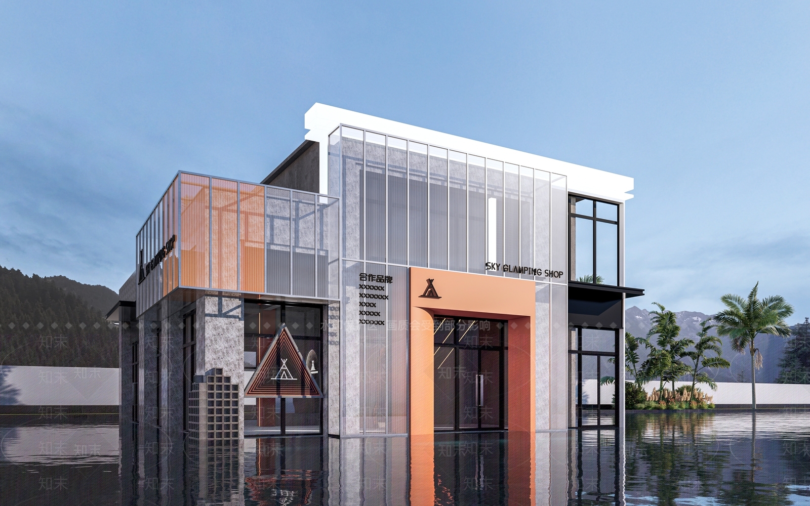 现代商业建筑SU模型下载【ID:1142943418】
