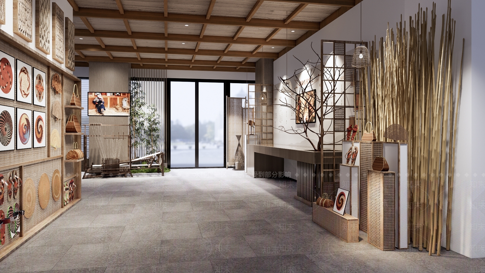 现代非遗文化展厅SU模型下载【ID:1142943809】
